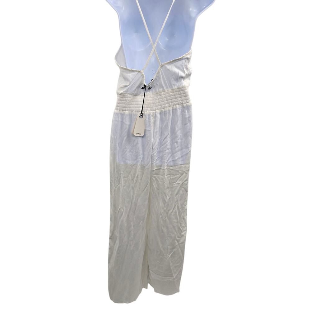 PRANA Jumpsuit Women Size Small White Wide Leg Lightweight Stretch Travel Cruise - Picture 8 of 12